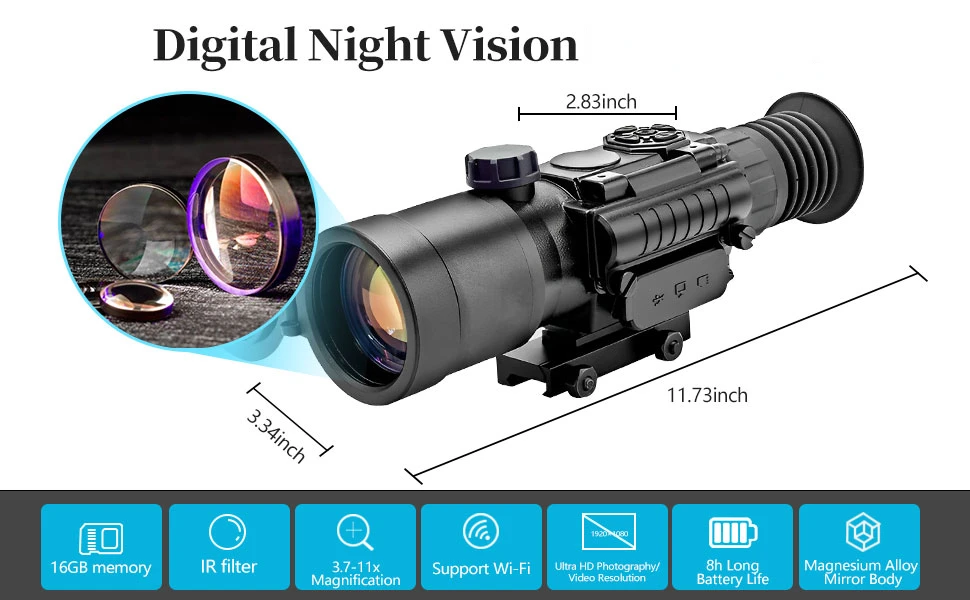 중국산 1920*1080 디지털 주야간 투시경 장거리  - Thermal Scope Night Vision Monocular 리뷰 및 가격